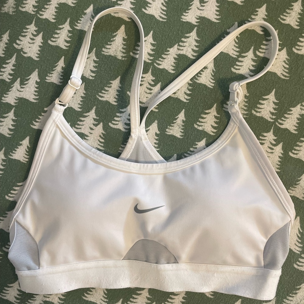 White Nike sports bra
